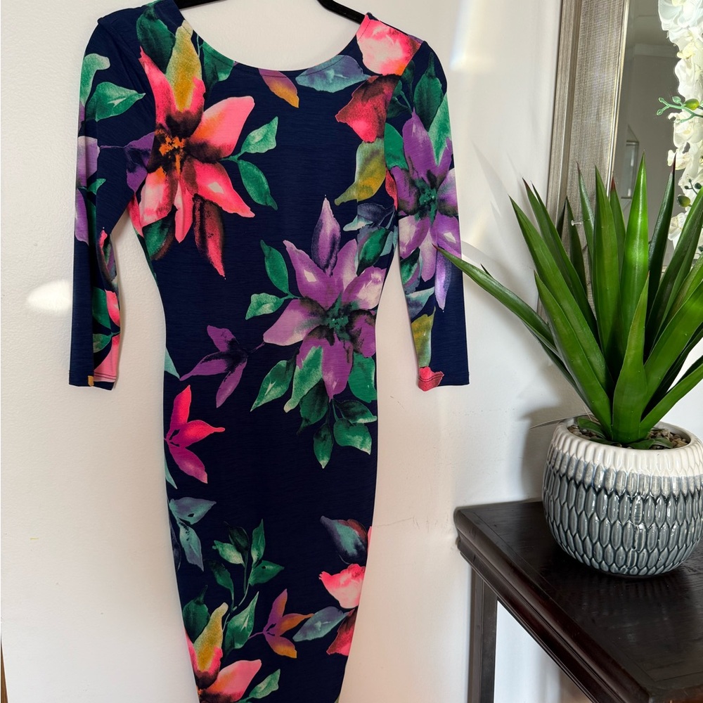 Entry Multicolor Floral Midi Dress